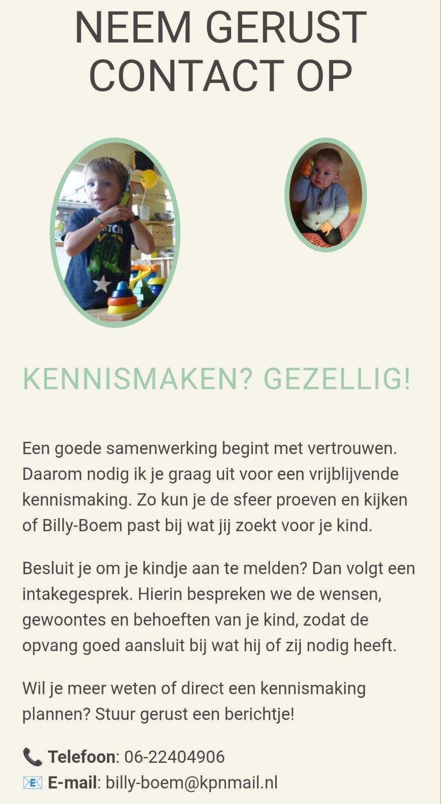 Kleinschalige kinderopvang  gastouder kinderdagverblijf
