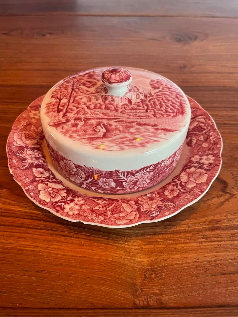 Vintage botervloot Palissy Pottery 'Strawberry Hill', Antiek en Kunst, Ophalen of Verzenden