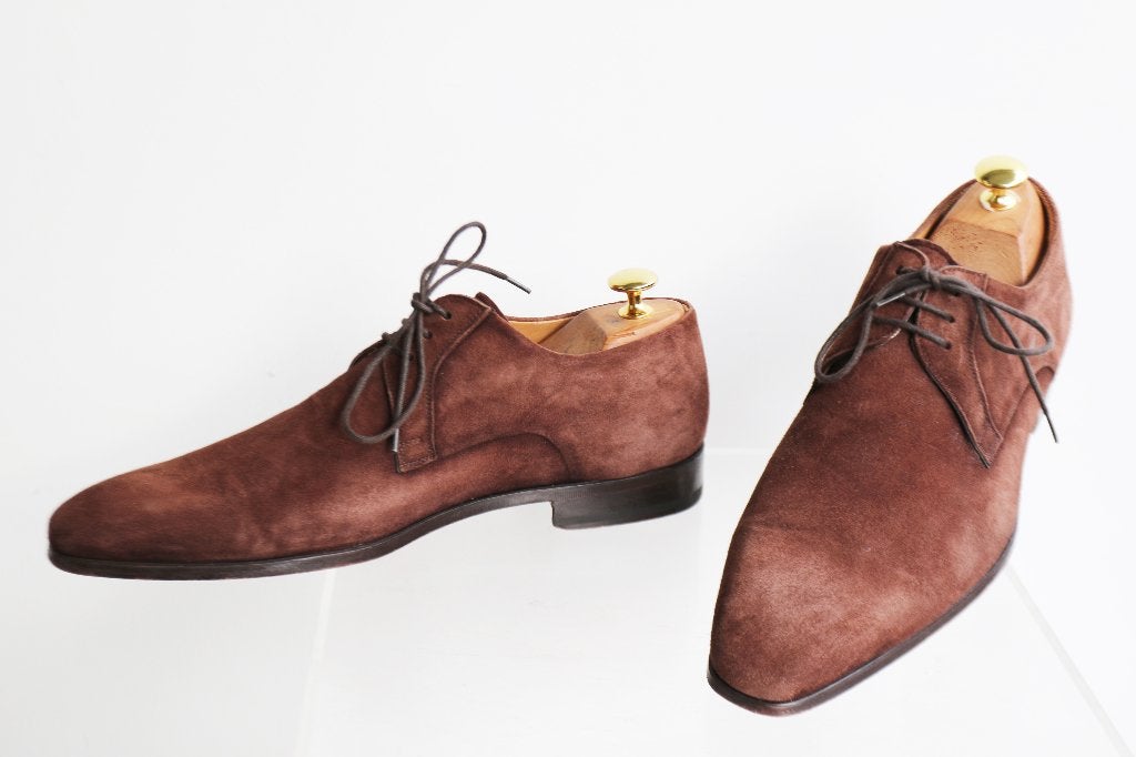 Superstaat! Suède Magnanni lace-ups maat 40.5 H = 6.5 breed, Bruin, Ophalen of Verzenden, Zo goed als nieuw, Magnanni