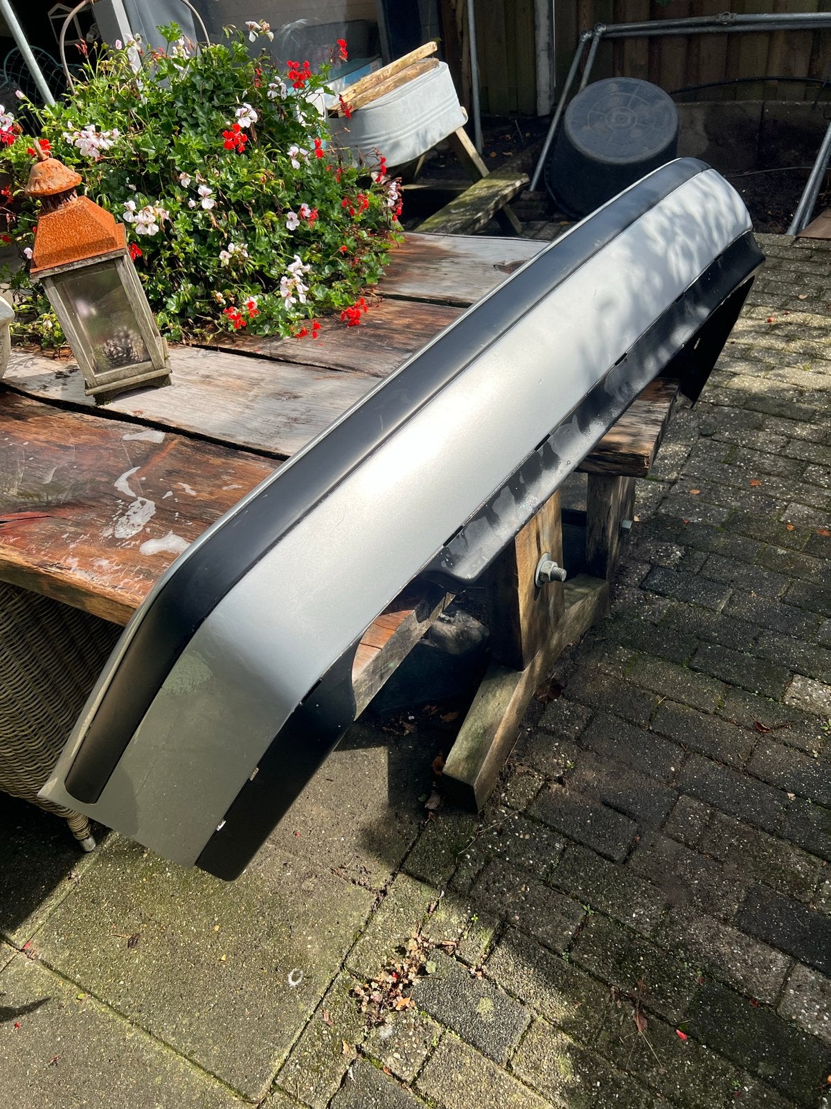 Achterbumper Saab 9-3 SE 1998-2002 gebruikt zilver grijs, Auto-onderdelen, Ophalen, Gebruikt, Achter, Bumper