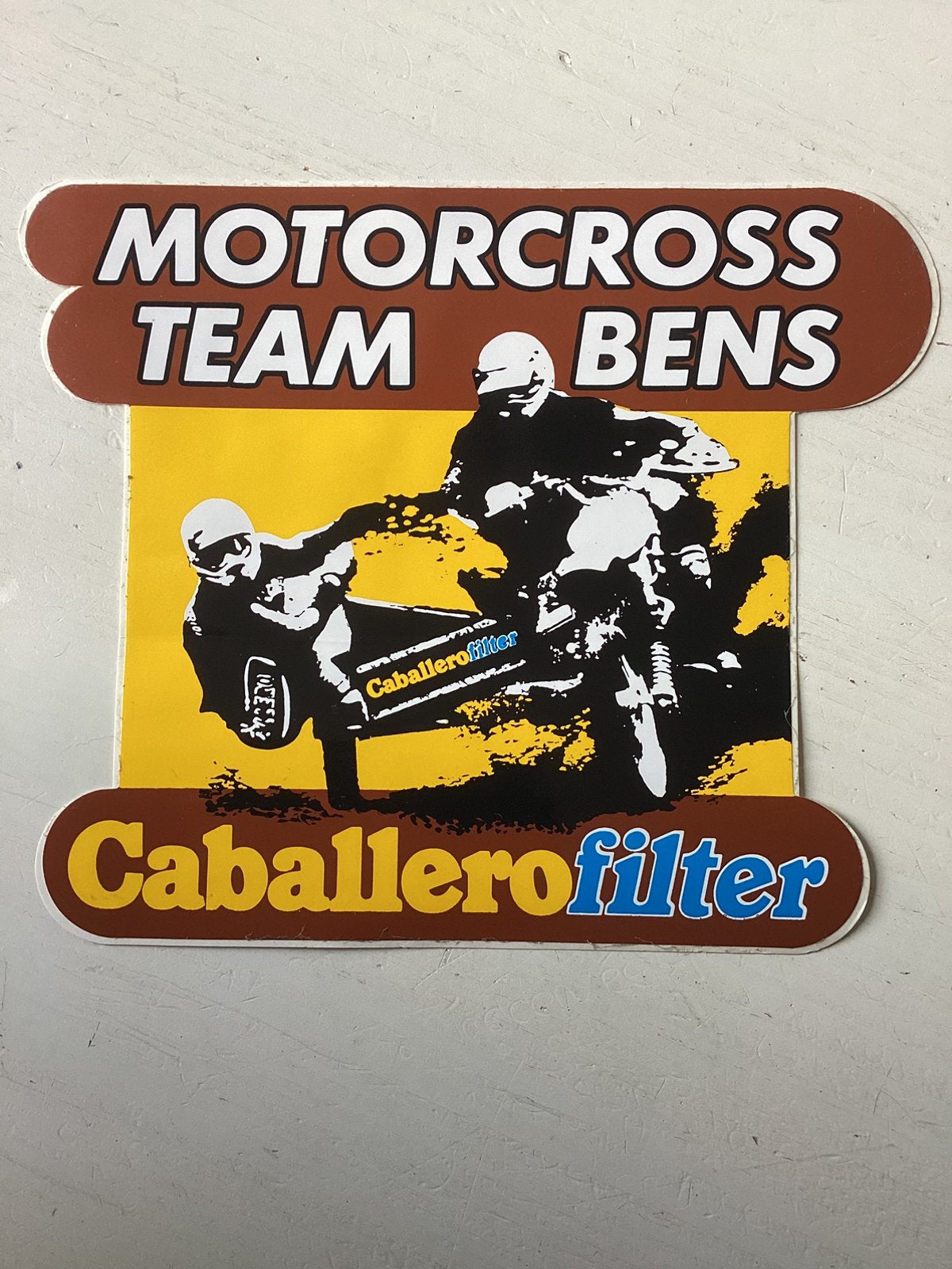 Sticker Motorcross Team Bens Caballero Filter, Verzenden, Zo goed als nieuw, Sport