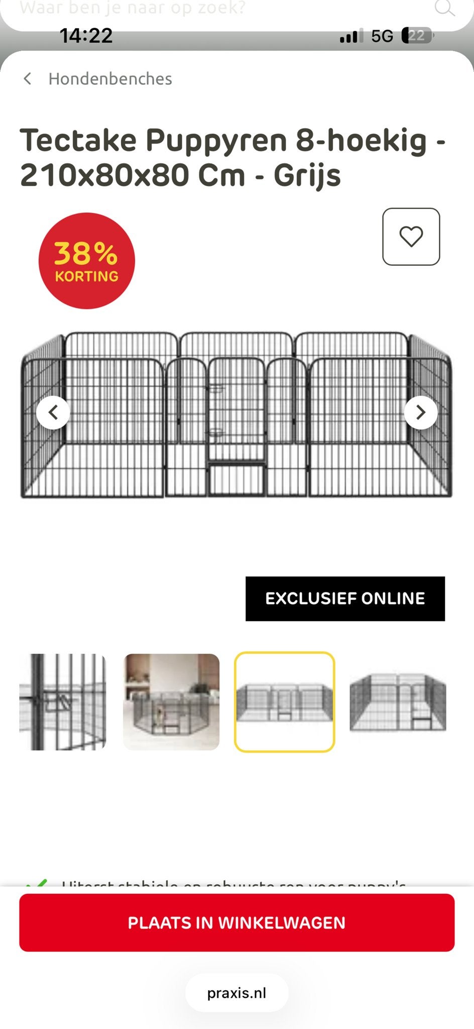 Puppy kennel bench voor puppies, Ophalen of Verzenden