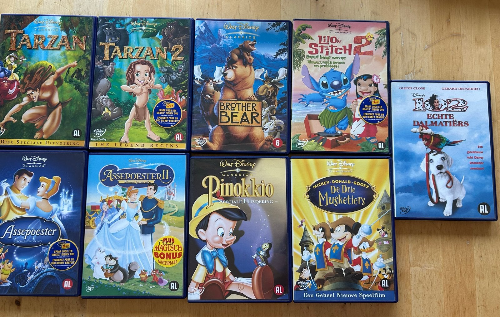Disney DVD Collectie: Tarzan, Assepoester, Pinokkio & meer, Cd's en Dvd's, Animatie, Alle leeftijden, Nederlands, Box/collectie