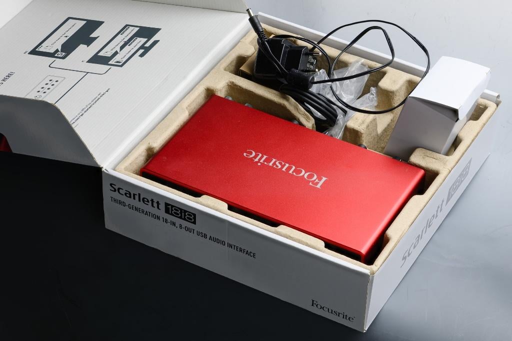 Focusrite Scarlett 18i8 mk 3 als nieuw compleet, Ophalen of Verzenden, Zo goed als nieuw, Extern, Focusrite