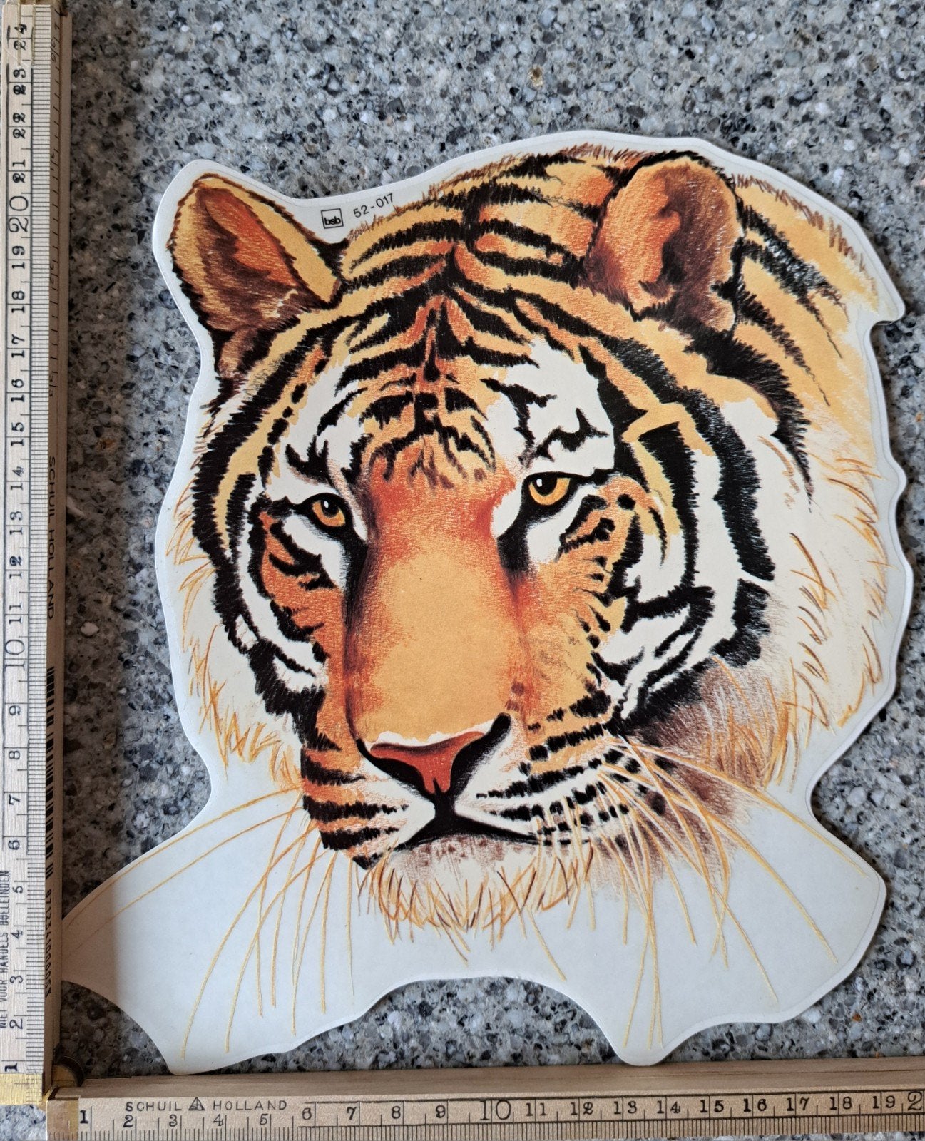 Prachtige grote vintage auto sticker tijger kop hoofd, Ophalen of Verzenden, Zo goed als nieuw