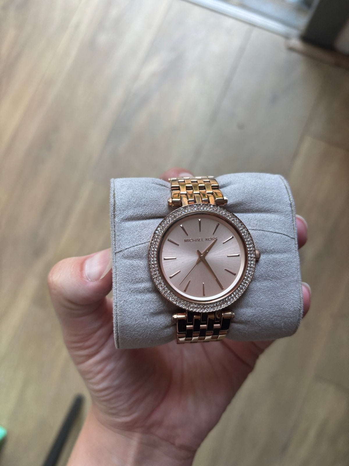 Michael Kors Roségouden Dameshorloge met Strass, Overige merken, Staal, Polshorloge, Ophalen of Verzenden