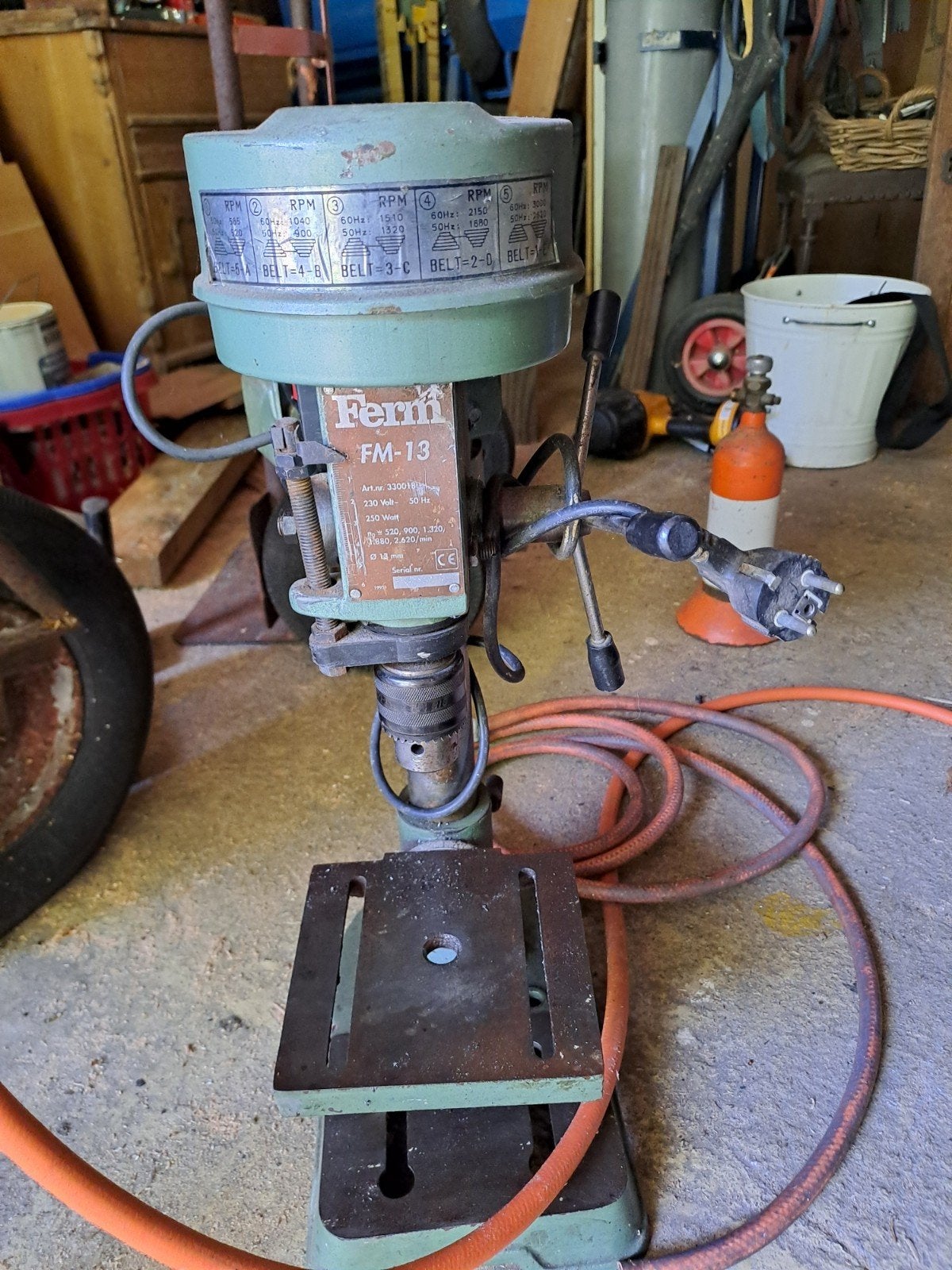 Kolomboormachine Ferm, Doe-het-zelf en Verbouw, Gereedschap | Boormachines, Ophalen, Gebruikt, Minder dan 400 watt, Kolomboormachine