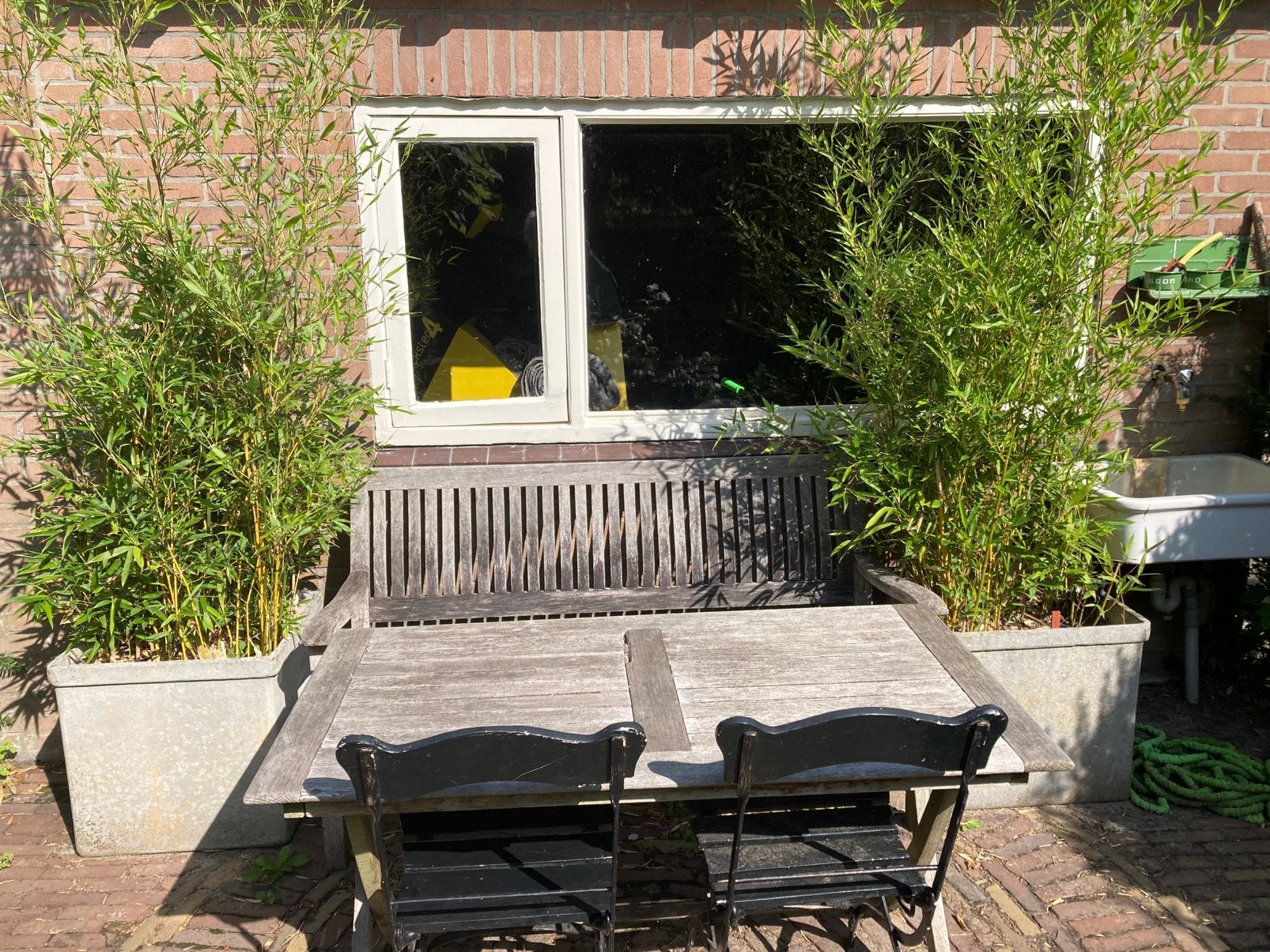 Plantenbakken (zonder asbest)  incl bamboe, Ophalen, Zo goed als nieuw, Rond, 60 cm of meer