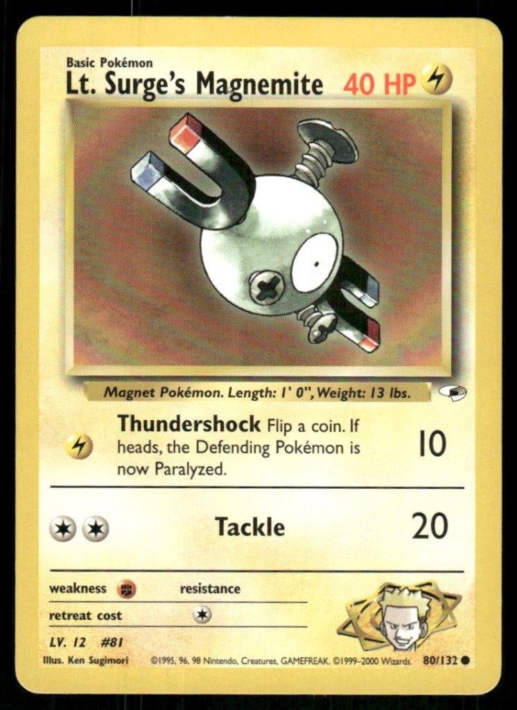 Lt. Surge's Magnemite 80/132 - Gym Heroes (NM), Verzenden, Gebruikt