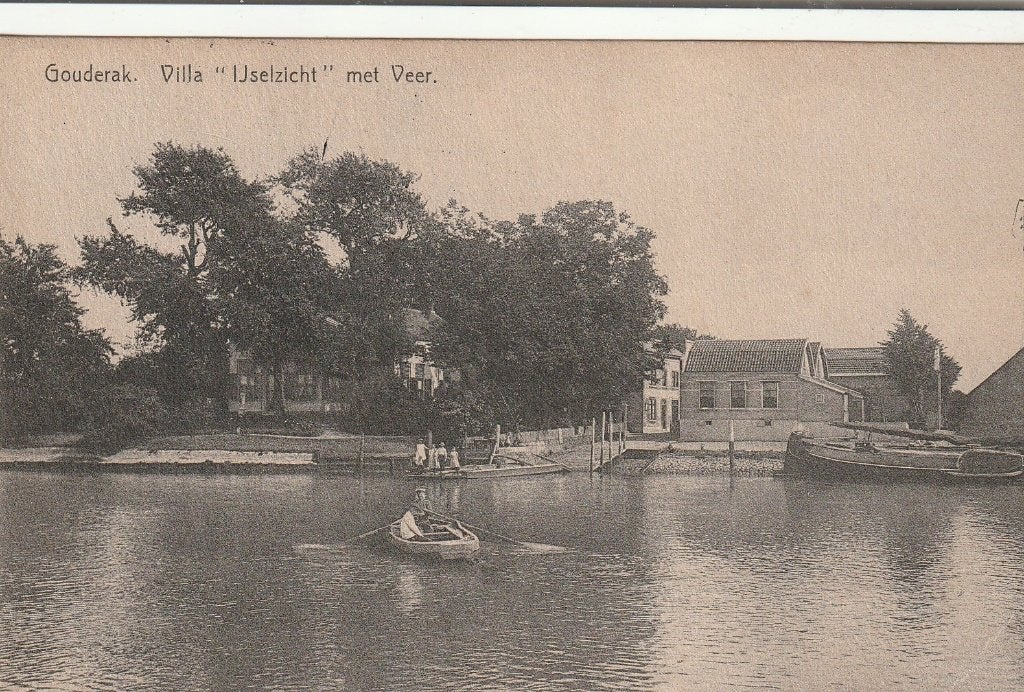 Gouderak met veer naar Moordrecht, Ophalen of Verzenden, Voor 1920, Gelopen, Zuid-Holland