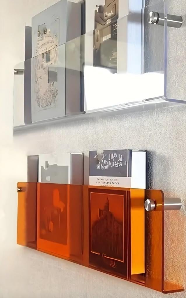 Wand plankje oranja acryl/plexiglas, Huis en Inrichting, Kasten | Wandmeubels, Ophalen of Verzenden, 25 tot 50 cm, Minder dan 150 cm