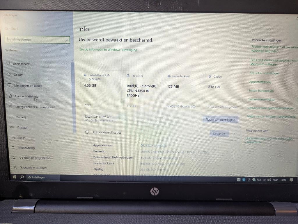 laptop HP 250 g6, Gebruikt, 2 tot 3 Ghz, 14 inch, Ophalen of Verzenden