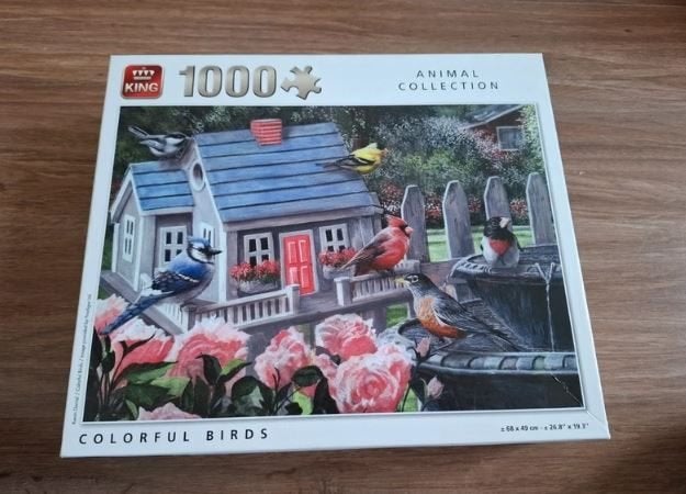 King puzzel Animal collection colorful birds, Ophalen of Verzenden, 500 t/m 1500 stukjes, Zo goed als nieuw, Legpuzzel