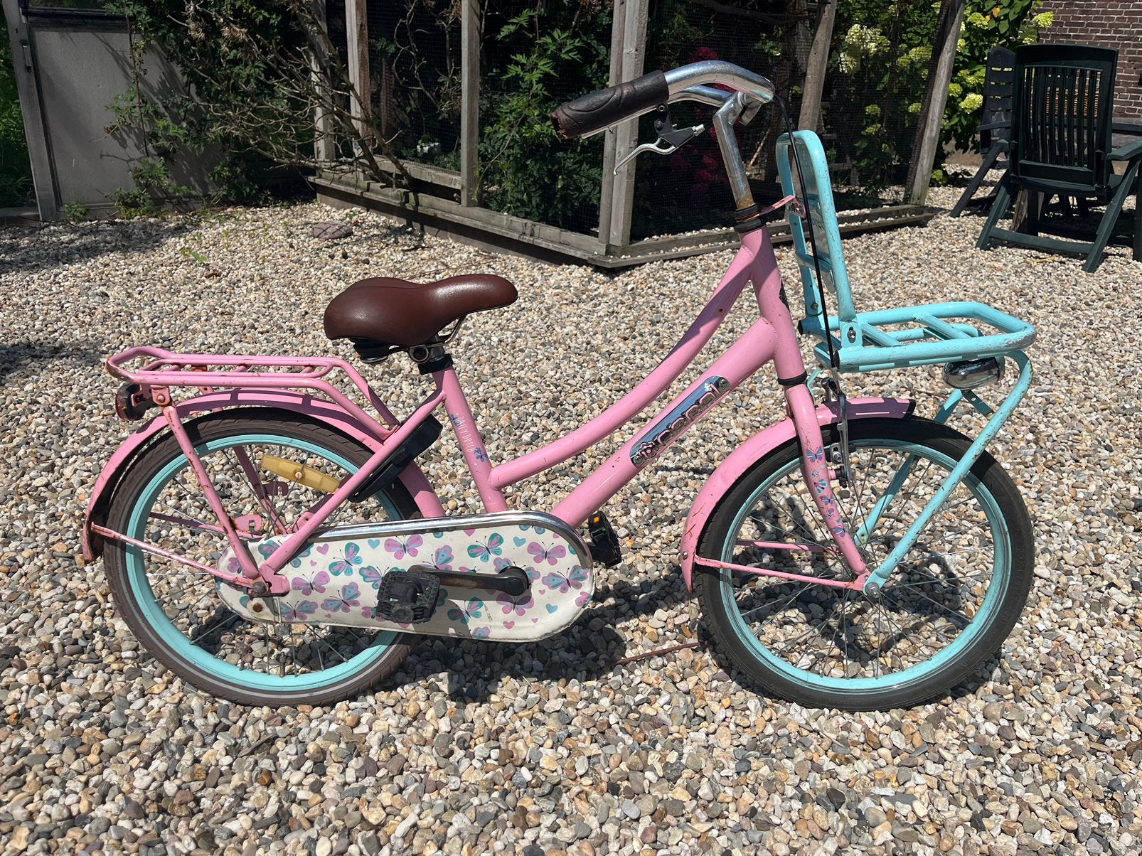 Meisjes fiets 18 of 20 inch, Fietsen en Brommers, Fietsen | Meisjes, Ophalen of Verzenden, Gebruikt, Terugtraprem, 20 inch