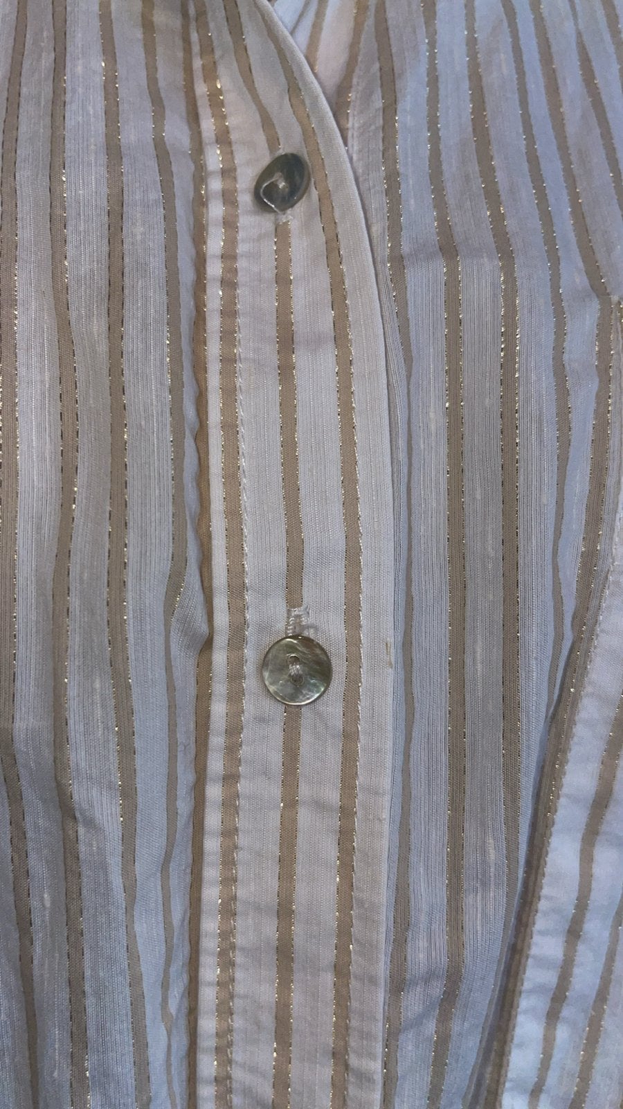 Massimo Dutti gestreepte blouse met goudkleurige details, Ophalen, Zo goed als nieuw, Maat 38/40 (M), Wit