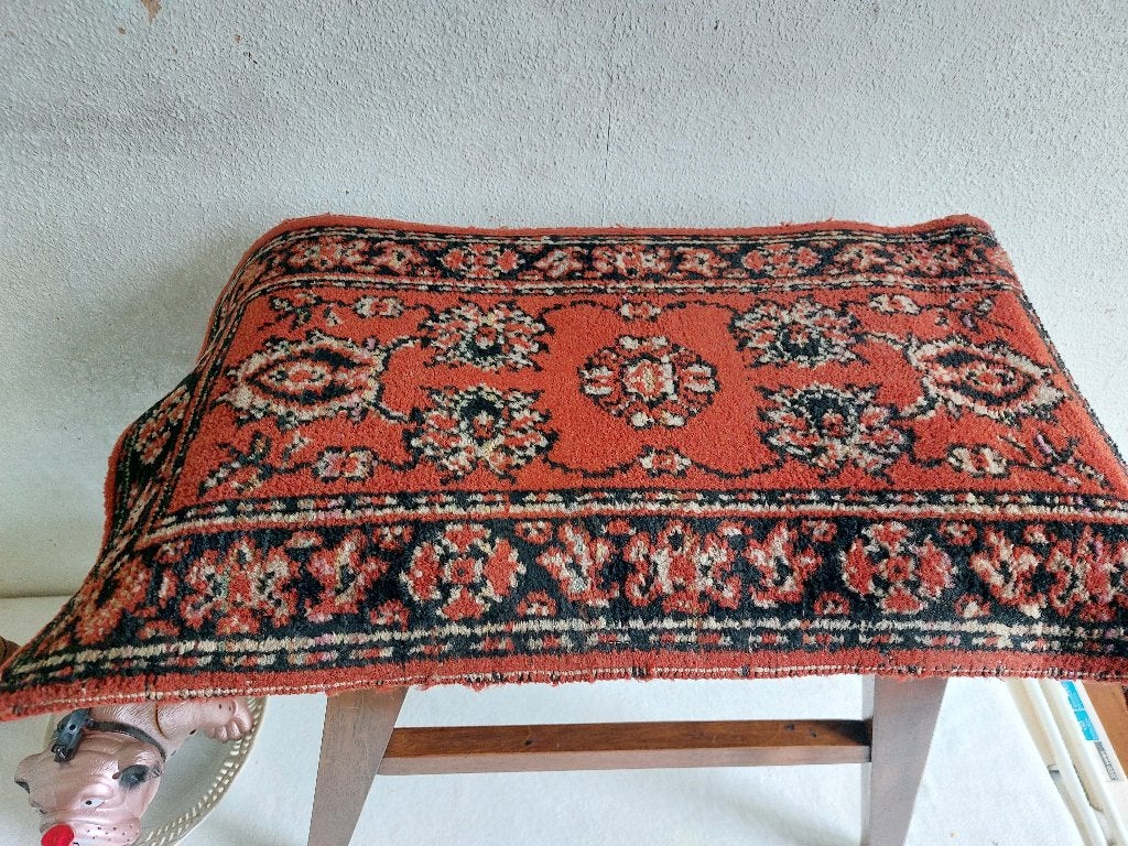 Wol handgeknoopt vintage klein tapijt, Ophalen