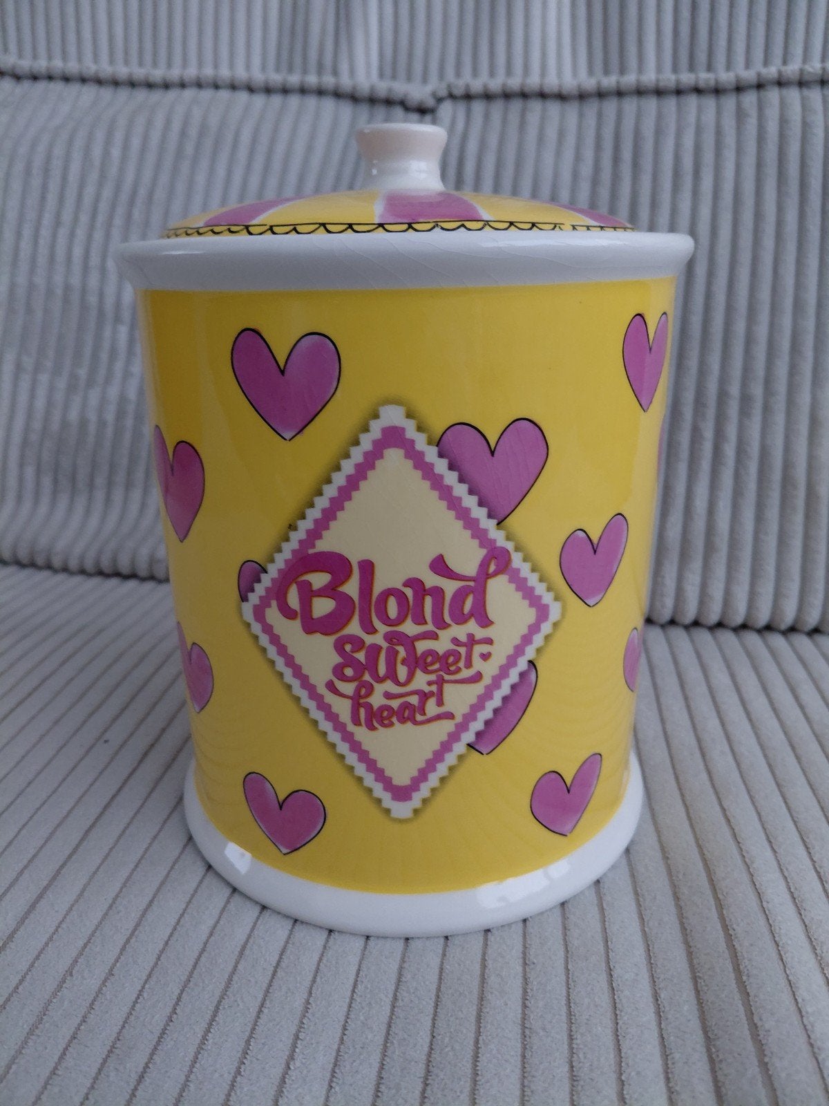 Blond Amsterdam Sweet Heart Voorraadpot, Geel, Zo goed als nieuw, Voorraadpot, Steen/keramiek