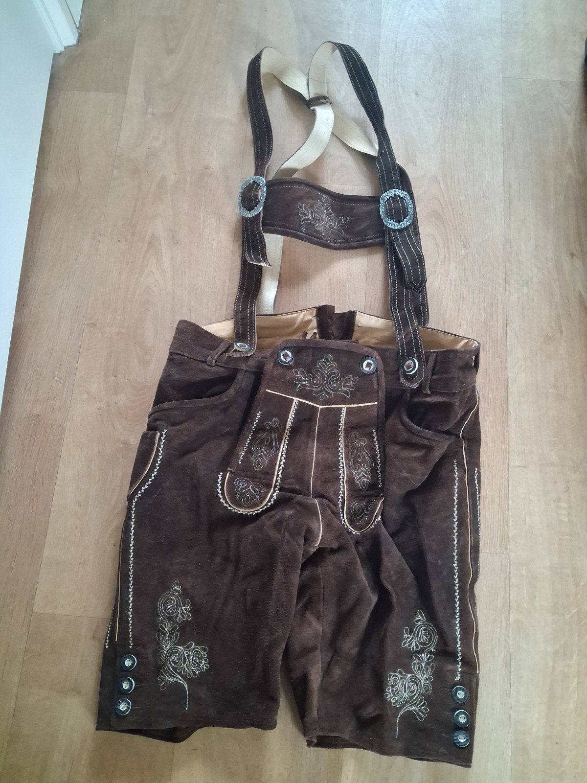 Echte Leren Lederhose Maat 50 - Zo Goed als Nieuw, Ophalen of Verzenden, Zo goed als nieuw, Maat 48/50 (M), Bruin