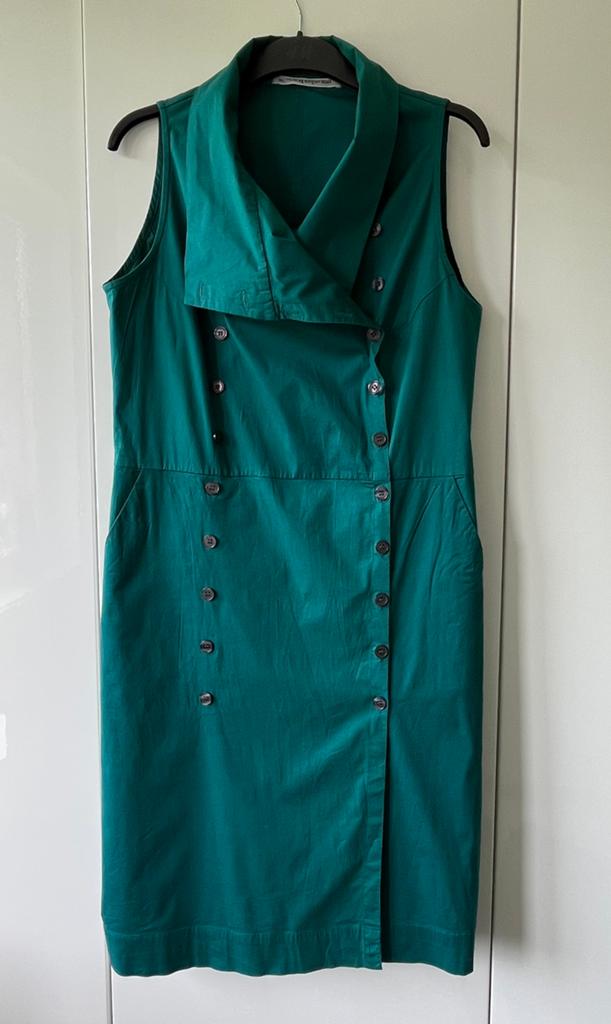 Prachtige jurk Cora Kemperman, maat XL, Kleding | Dames, Jurken, Zo goed als nieuw, Maat 46/48 (XL) of groter, Groen, Onder de knie