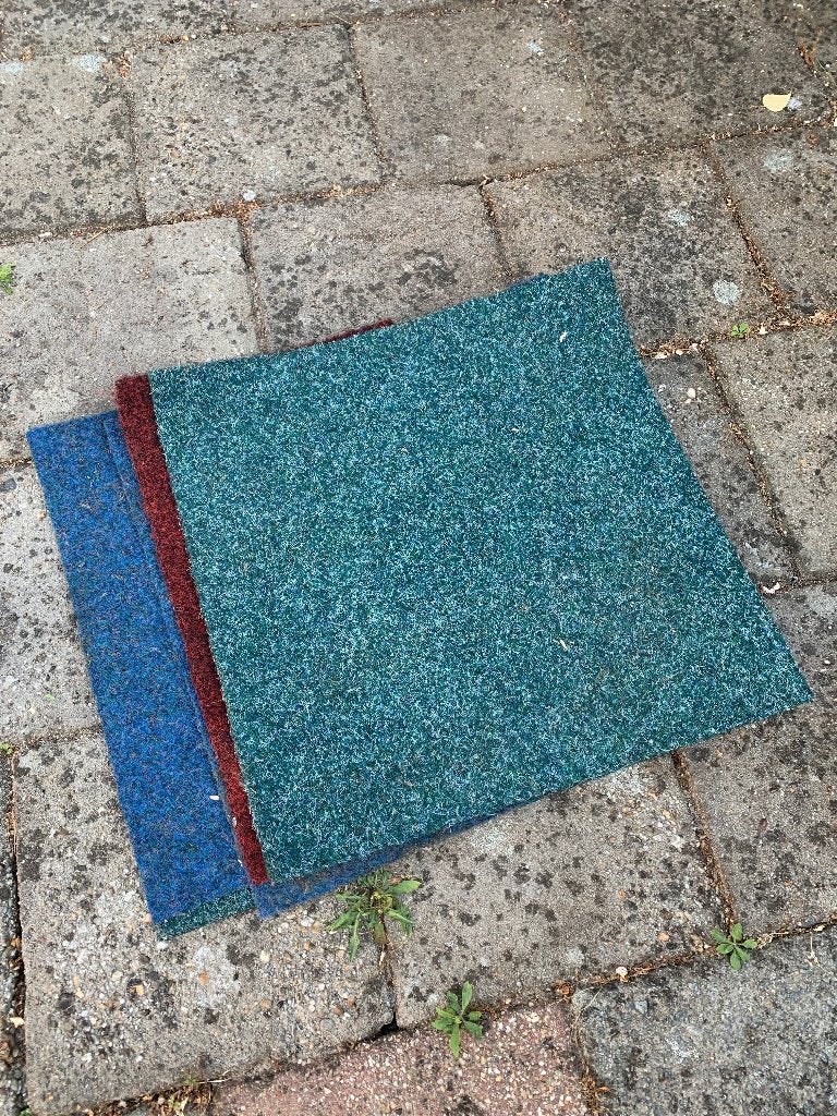 Tapijttegels 50x50 cm 39st groen blauw rood mix, Ophalen of Verzenden, 75 m² of meer, Groen, Tapijttegels