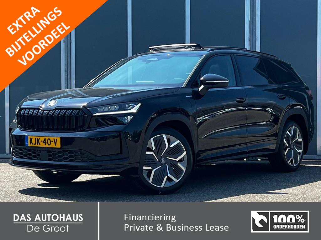 Skoda Kodiaq 1.5 TSI PHEV 204pk Sportline | Pano | Elk Trekh, Auto's, Euro 6, 4 cilinders, 24 maanden, Zwart