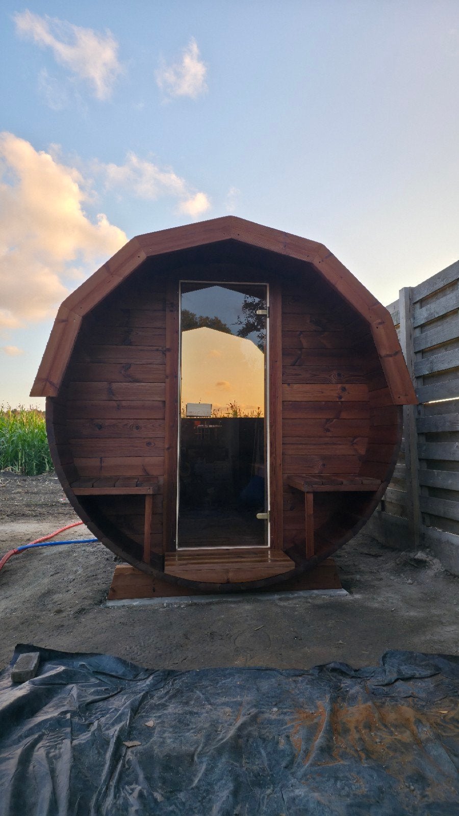2,5M Barrel Sauna Gratis Levering en Plaatsing - 10% KORTING, Ophalen of Verzenden, Nieuw, Fins of Traditioneel, Complete sauna