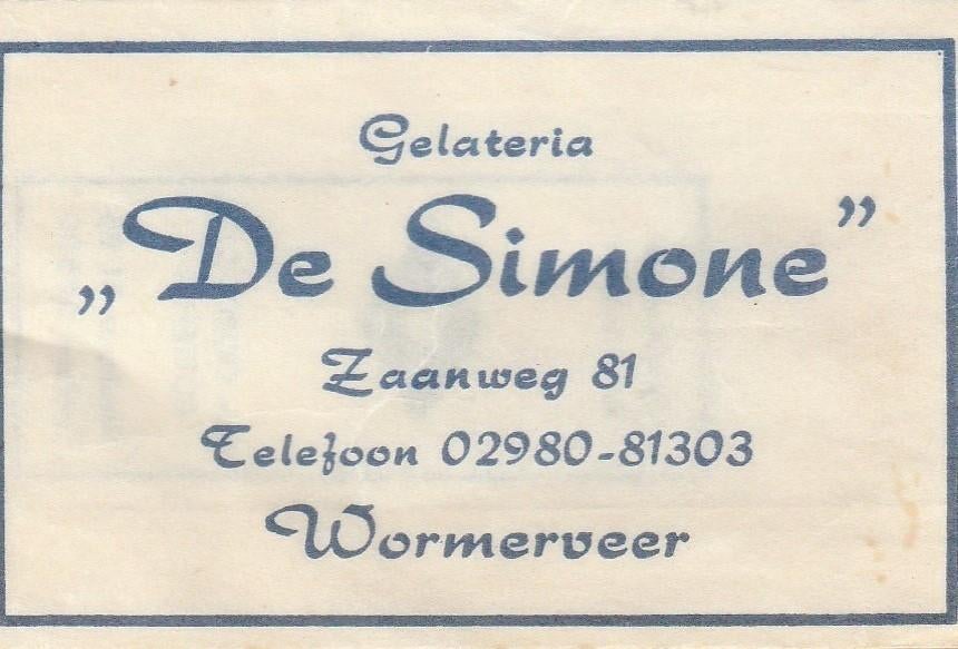 gelateria De Simone Zaanweg Wormerveer - ijssalon, Ophalen of Verzenden