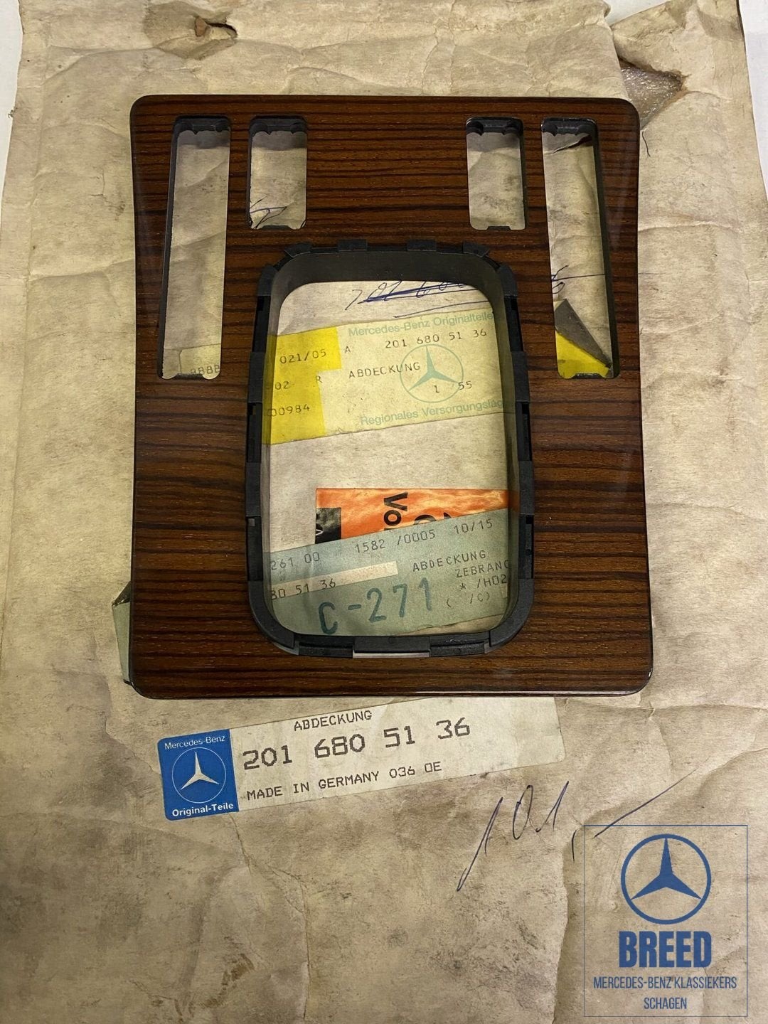 NOS zebranopaneel middenconsole voor Mercedes-Benz W201, -, Nieuw, Ophalen of Verzenden, -