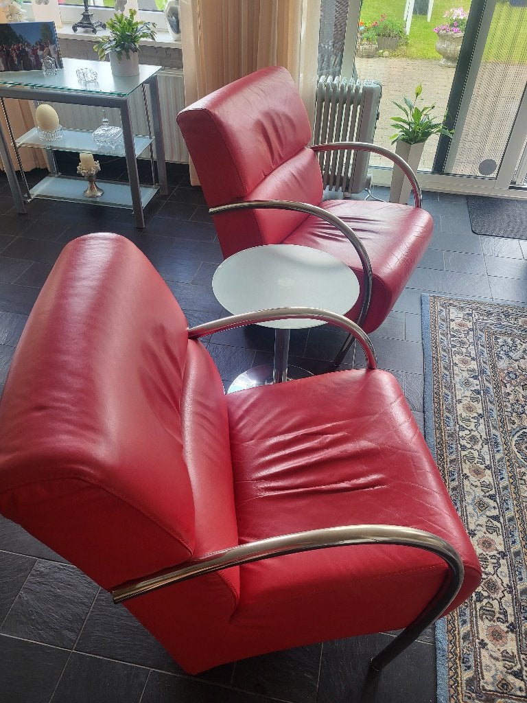 2 rode stoelen met tafeltje!, Ophalen, Twee, Zo goed als nieuw, Modern