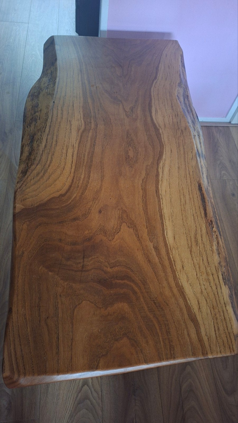 Unieke salon tafel van boomstam - 50x55x115 cm, Ophalen, 50 – 75, Gebruikt, 100 tot 150 cm