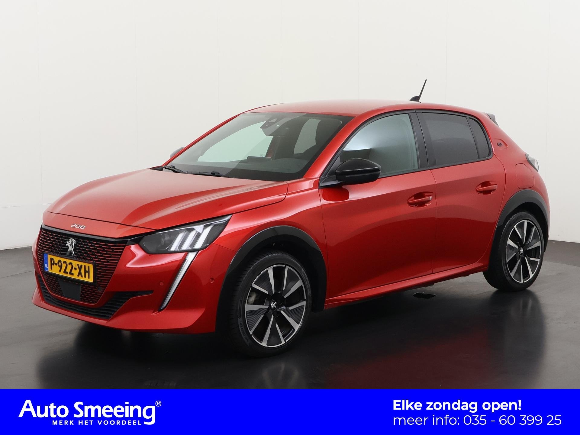 Peugeot e-208 EV GT 350 50 kWh | SOH 88% | Camera | Blind Sp, Auto diversen, Automaat, Elektrisch, Rood, Peugeot