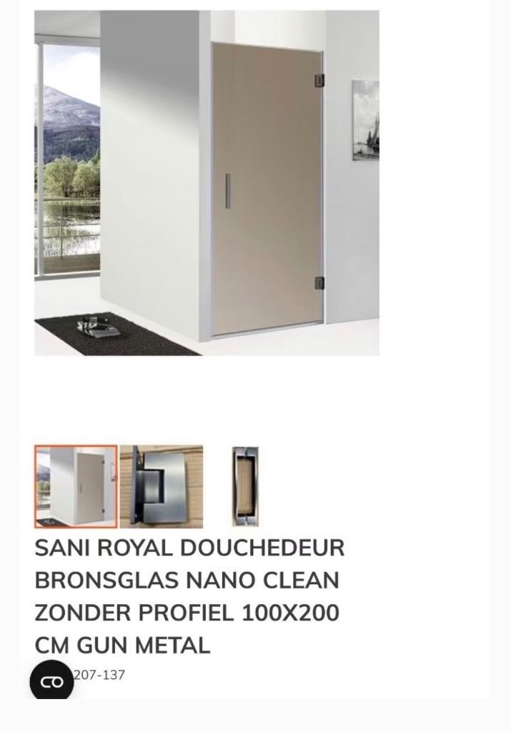 Nieuwe Douchedeur bronsglas, Ophalen, Nieuw, Douche