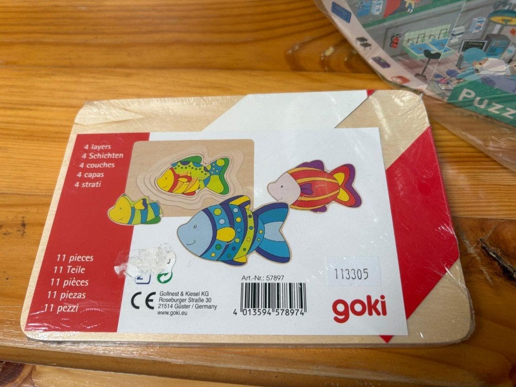 Goki houten lagenpuzzel vissen & Janod observatiepuzzel, Ophalen, Non-fictie, Jongen of Meisje, Nieuw