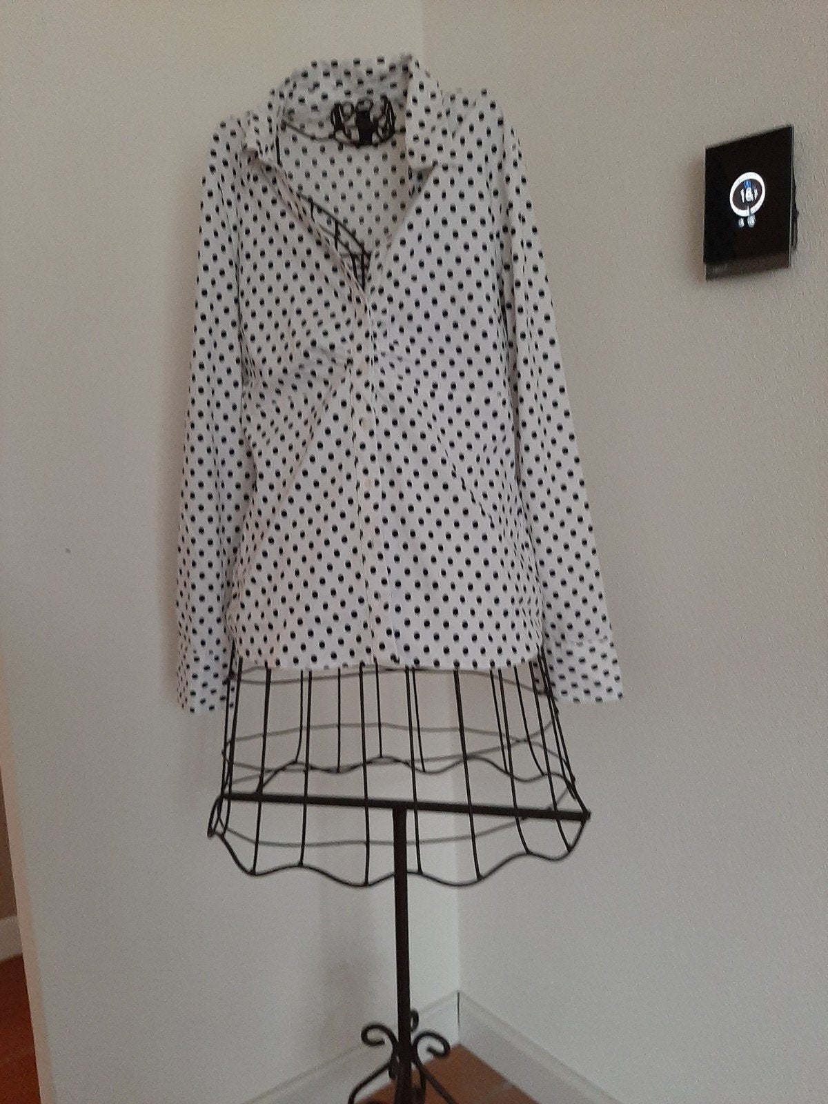 Witte blouse met zwarte stippen, Maat 38/40 (M), Wit, Ophalen of Verzenden, Onbekend