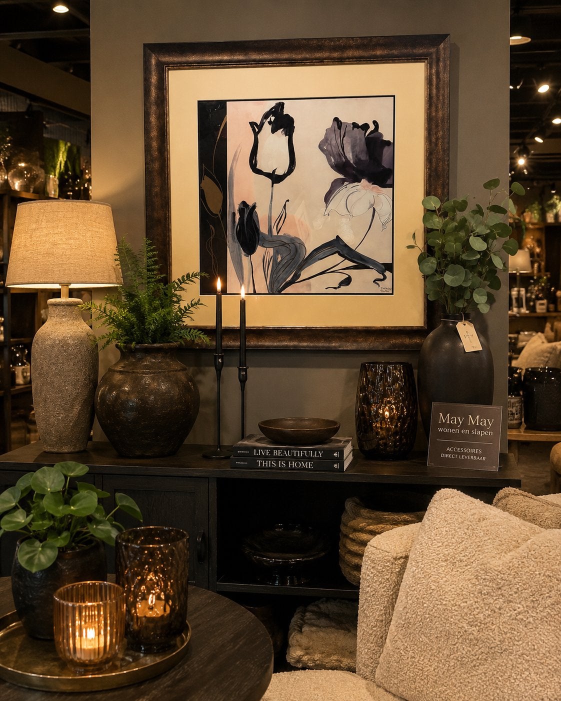 Schilderij bloemen Dominique Gaudin €99,- Direct leverbaar