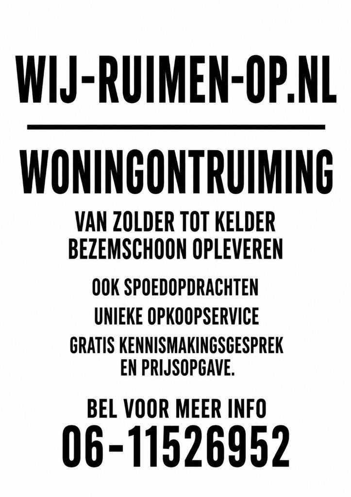 Gratis huis leeghalen na een overlijden, Huis en Inrichting, Complete inboedels, Ophalen