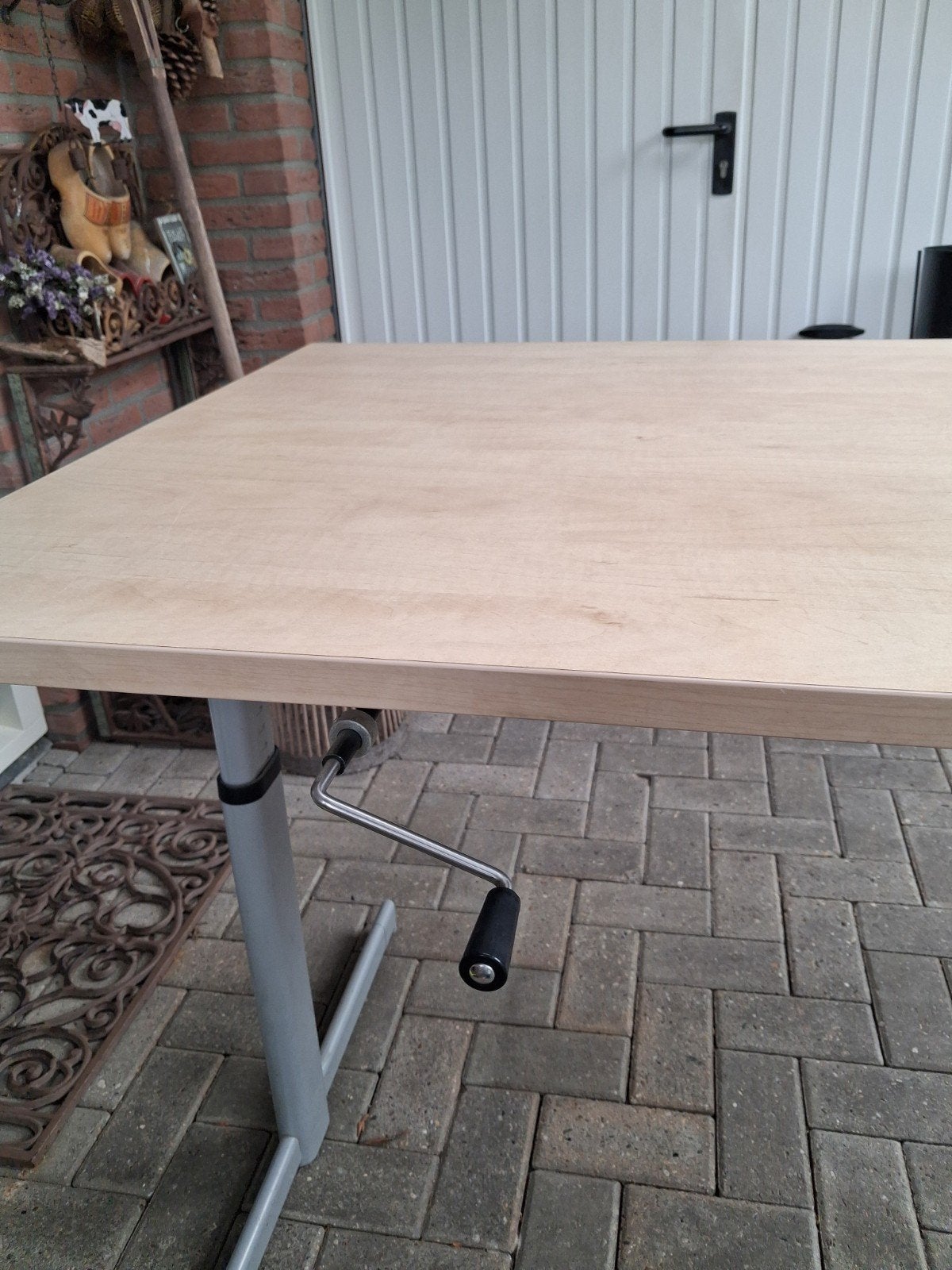 Bureau in hoogte verstelbaar met slinger merk Vepa., Huis en Inrichting, Bureaus, Ophalen, Gebruikt, 180 cm, In hoogte verstelbaar
