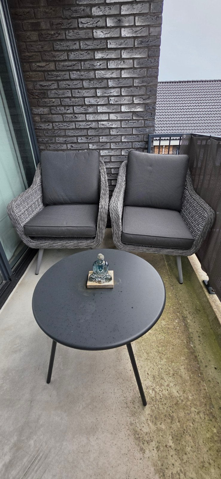 Comfortabele Tuinstoelen met Bijzettafel, Tuin en Terras, Gebruikt, Bijzettafel, Wicker, Tuinset