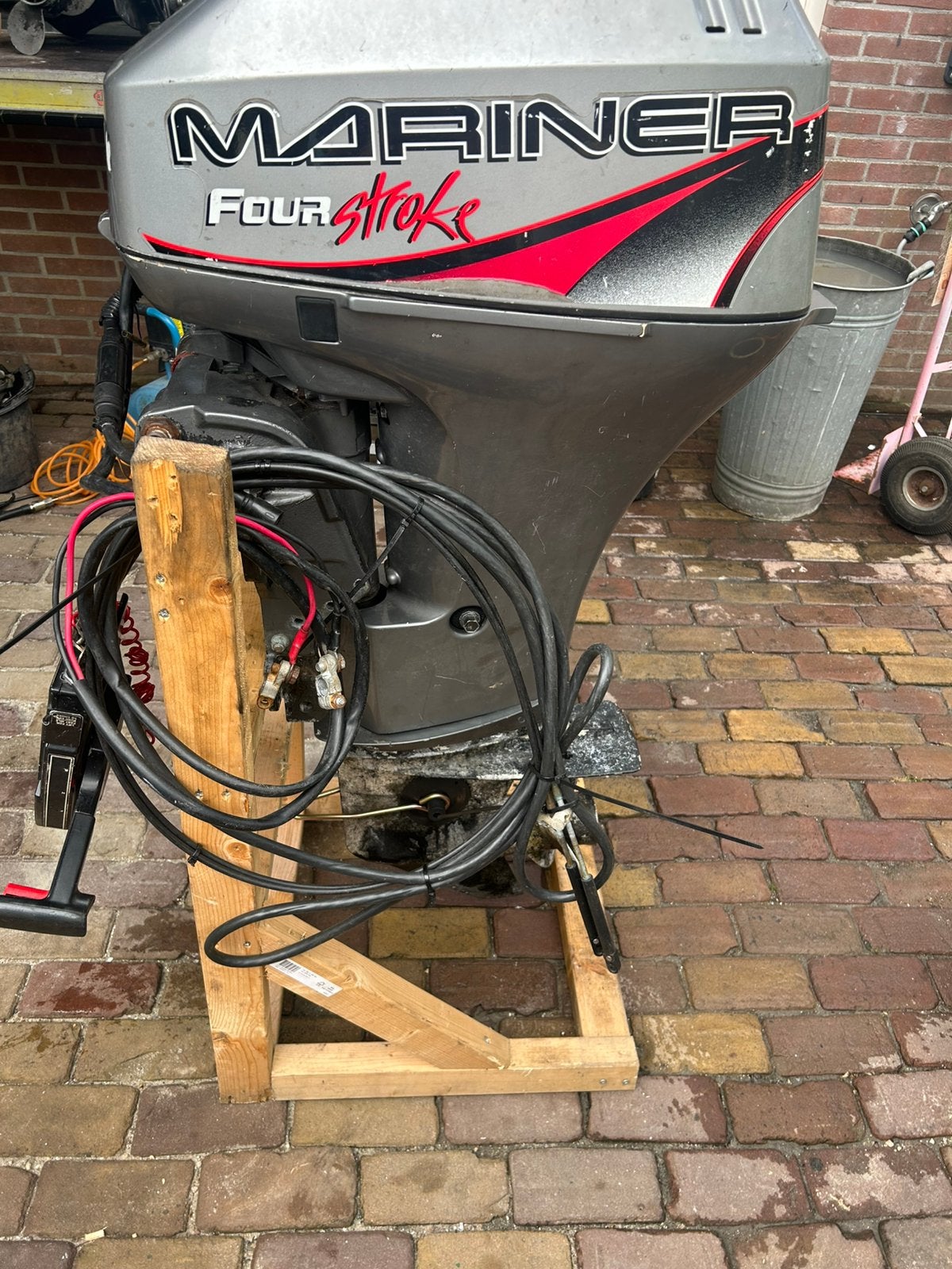 Mariner 25pk langstaart op afstandsbediening met el, Gebruikt, 5 tot 10 pk, Ophalen of Verzenden, Elektrische start