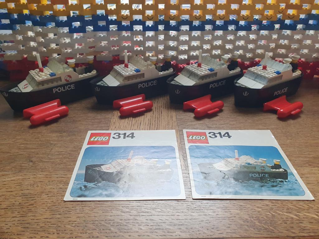 Lego 314 politieboot, lego bootje, Gebruikt, Overige thema's, Lego, Compleet