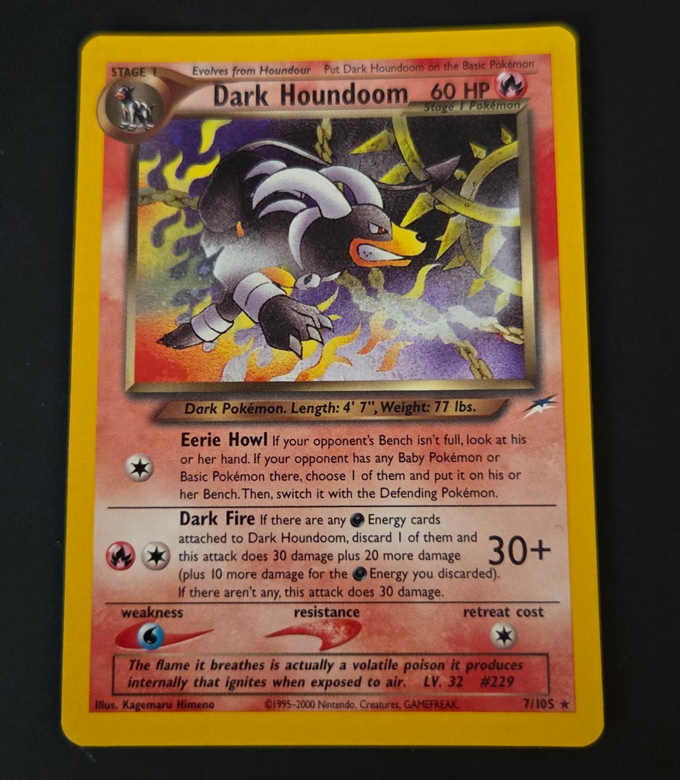 Dark Houndoom 7/105 Swirl NM Pokémon Kaart, Hobby en Vrije tijd, Verzamelkaartspellen | Pokémon, Ophalen of Verzenden