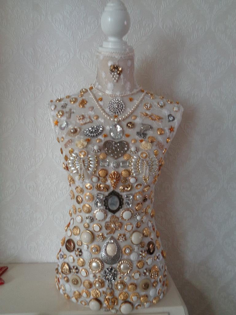 Brocante Torso Beeld Vrouw Bruidskant 80 cm  Nr UVK 6, Ophalen