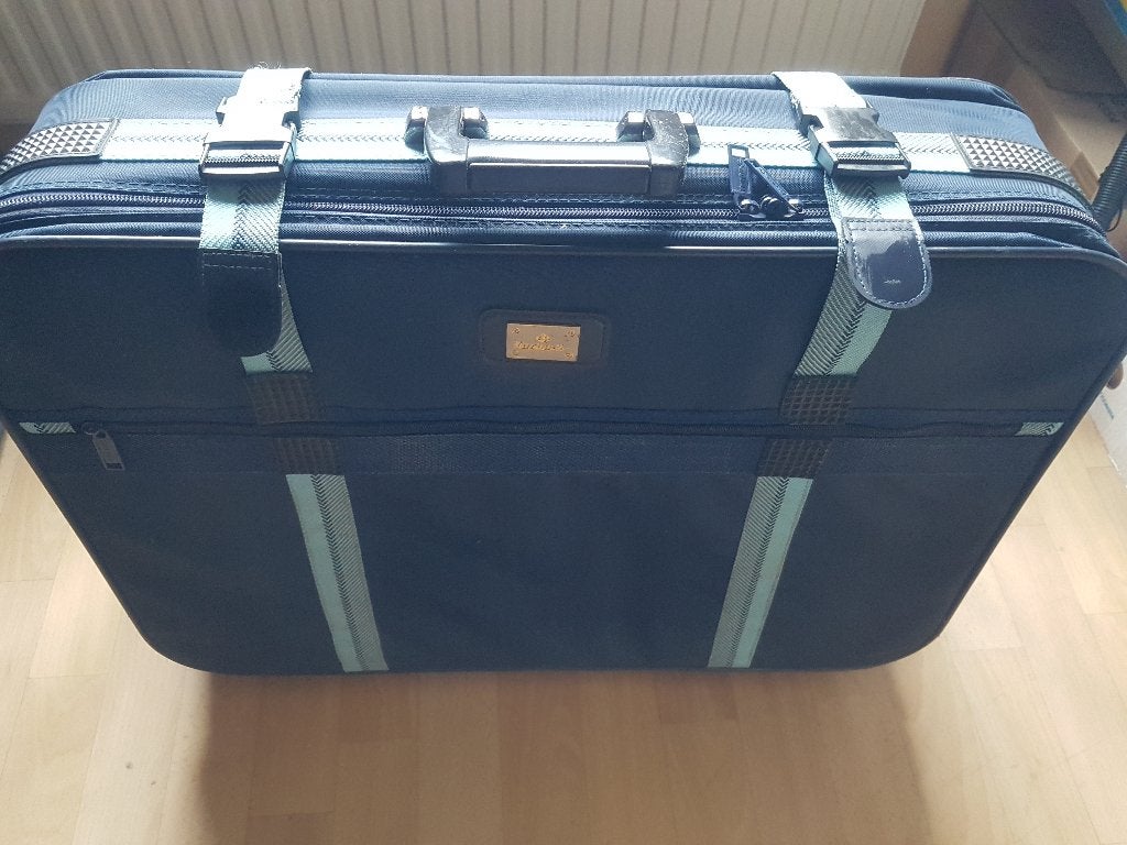 grote blauwe lichtgewicht koffer zie foto's, Sieraden, Tassen en Uiterlijk, Koffers, Ophalen, Zo goed als nieuw, Overige materialen