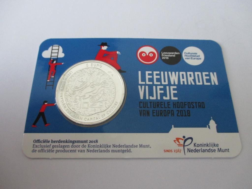 Coincard het Leeuwarden vijfje 2018, Postzegels en Munten, Munten | Nederland, Ophalen of Verzenden, Koningin Beatrix, Euro's