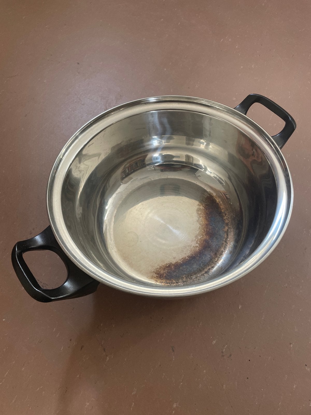 Roestvrijstalen kookpan met handvatten 23cm, Ophalen, Gebruikt, Met handvatten, Rvs