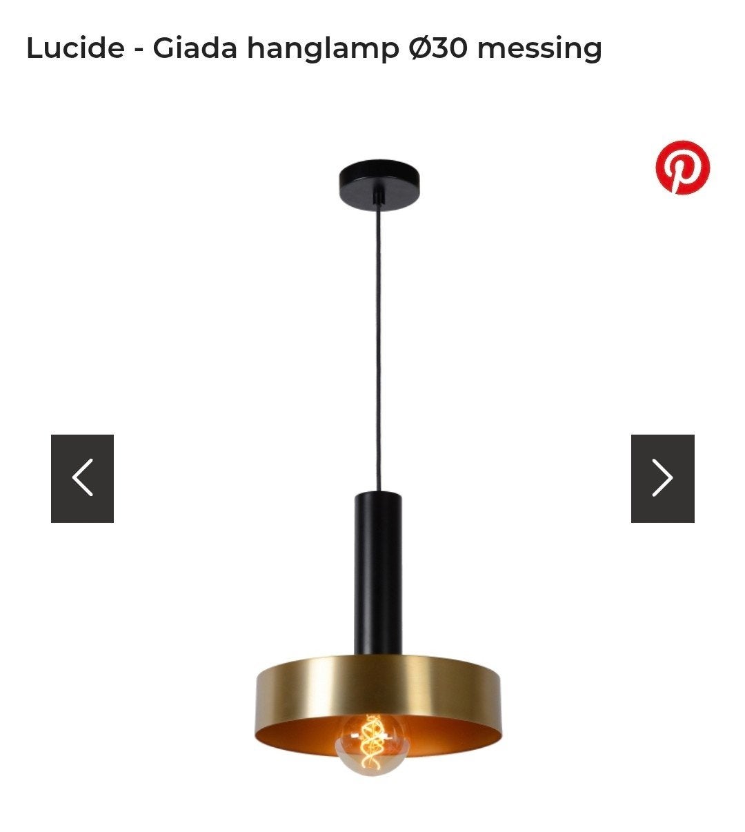 Giada hanglamp van Lucide goudkleurig, Ophalen of Verzenden, Zo goed als nieuw