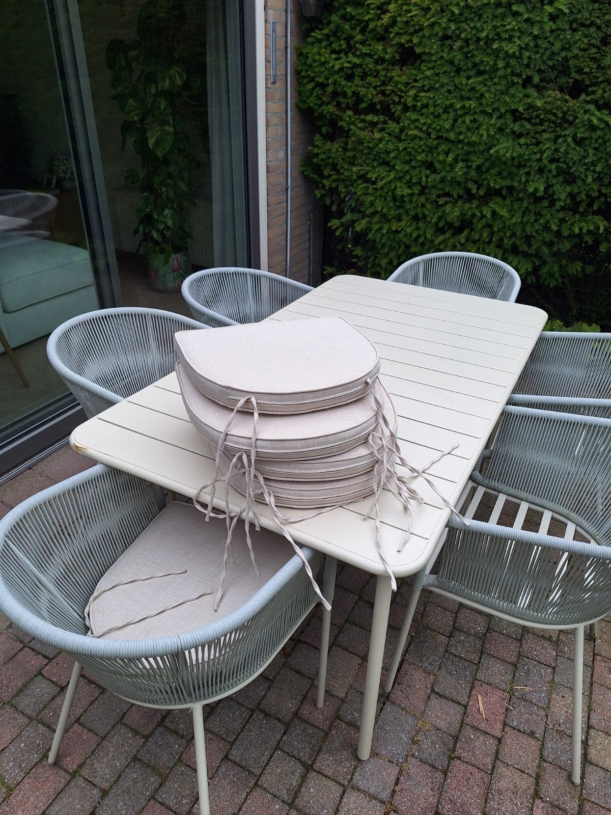 Terras set 6 personen, Tuin en Terras, Ophalen, Gebruikt