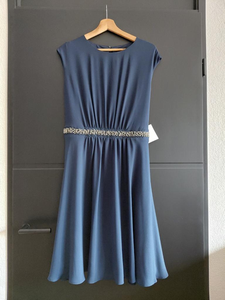 Blauwe fit and flare jurk Yessica maat 46, Ophalen of Verzenden, Nieuw, Maat 46/48 (XL) of groter, Blauw