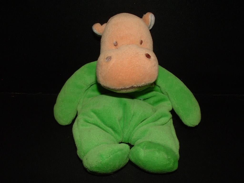 AMTOYS NIJLPAARD VELOURS GROEN MET BEIGE HOOFD EN WIT, Kinderen en Baby's, Speelgoed | Knuffels en Pluche, Ophalen of Verzenden