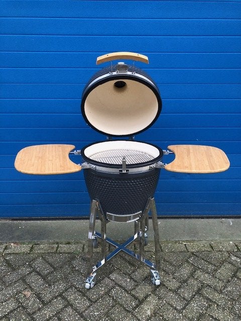 Nieuwe grijze keramische barbecue zoals green egg 21 inch, Niet ingevuld, Niet ingevuld, Nieuw, Ophalen of Verzenden